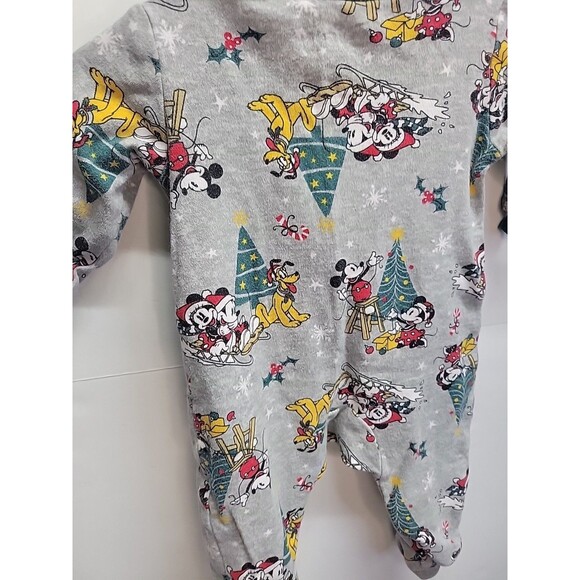 Disney baby 1 Piece Sleeper Baby 0-3 Months Mickey Mouse Pluto Dog Christmas - Picture 7 of 8